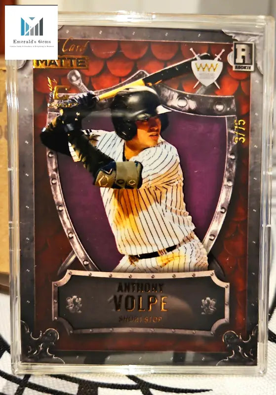 2023 Wild Card Matte Anthony Volpe Rookie #3/75 - Yankees baseball card with bat