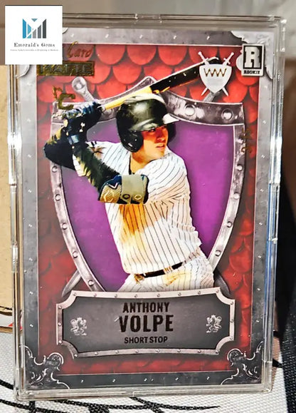 2023 Wild Card Matte Anthony Volpe Rookie #3/75 - Yankees baseball card with bat illustration