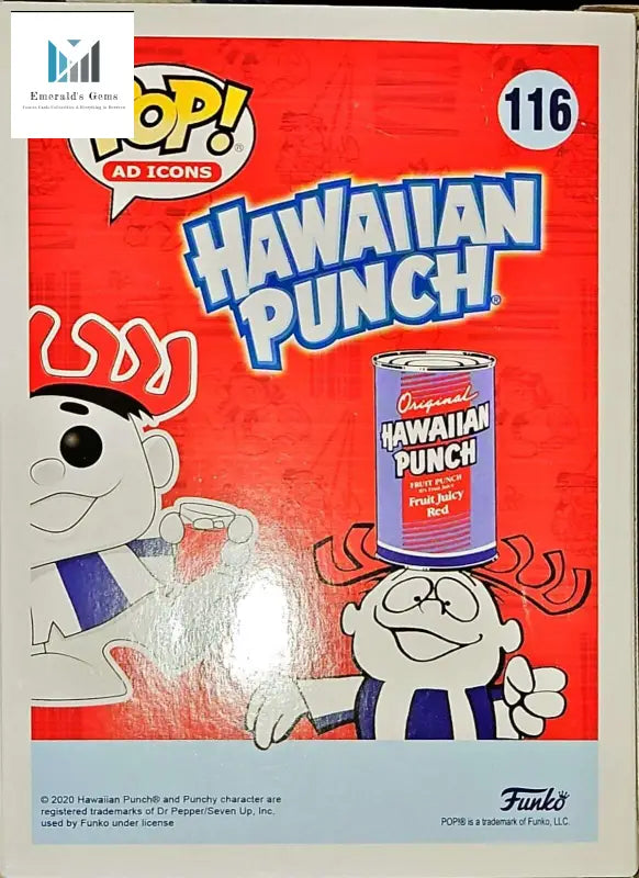 Book featuring cartoon character alongside Retro Hawaiian Punch Funko Pop Figure