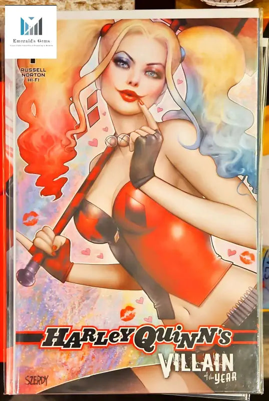 Nathan Szerdy Harley Quinn Year of the Villain Comic Book Variant featuring a girl in a red dress