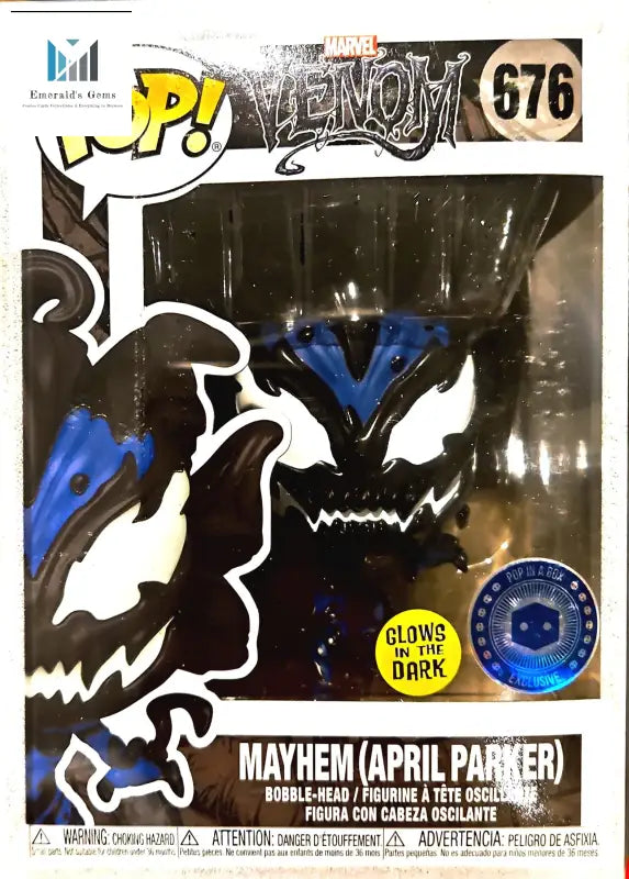 Marvel Venom Mayhem Glow-in-the-Dark Figure #676 box open housing Pokemon figure