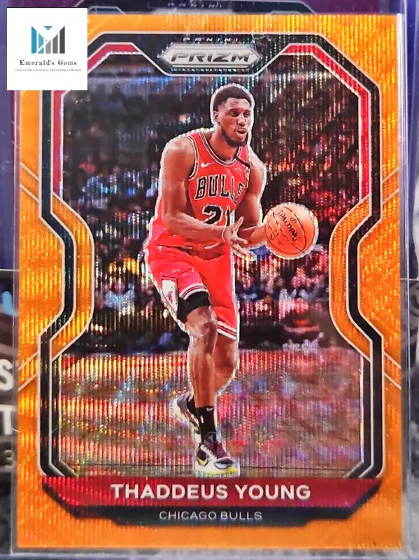 Thaddeus Young Orange Cracked Ice trading card in box