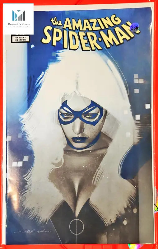 Spider-Man #9 Exclusive Dekal Blue Variant Comic featuring a woman in white wig