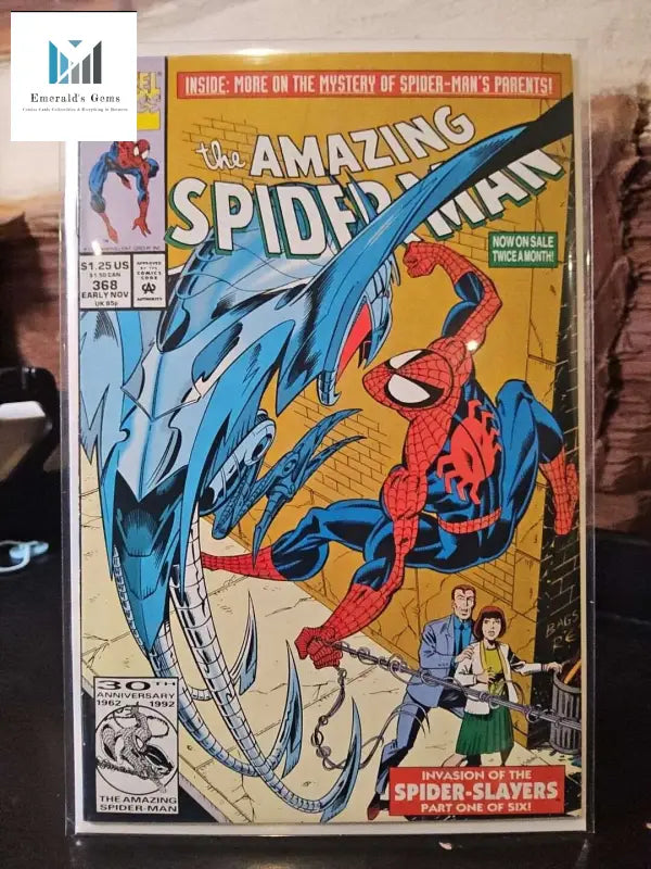 Close-up of Amazing Spider-Man Comic: Invasion Begins! book on a table
