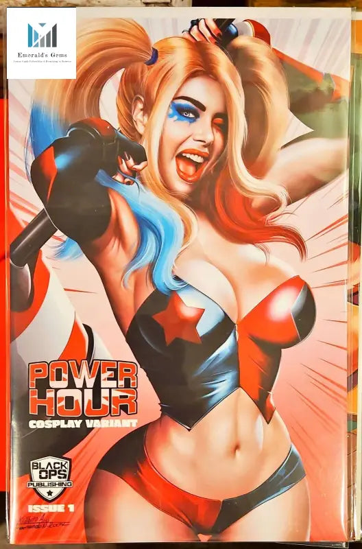 Limited Edition Harley Quinn comic book with red and black outfit.