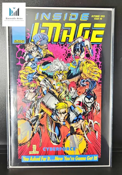 Vintage X-Force comic book cover from Inside Image #8 (1993) comics