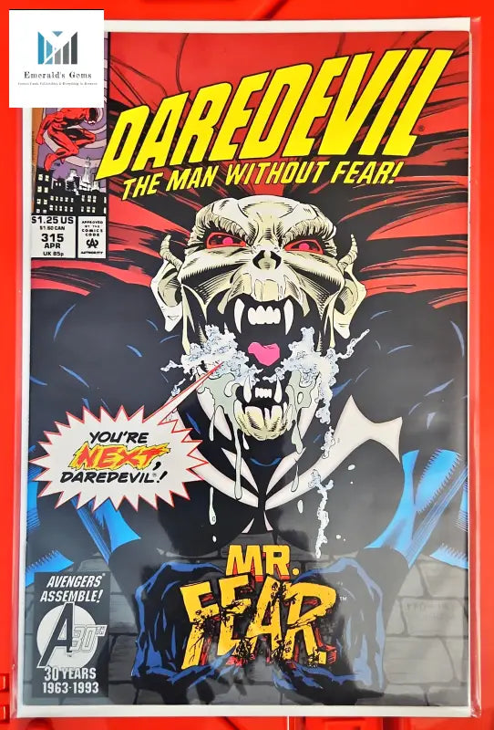 Daredevil Comics Issue #315 Marvel Comics Cover