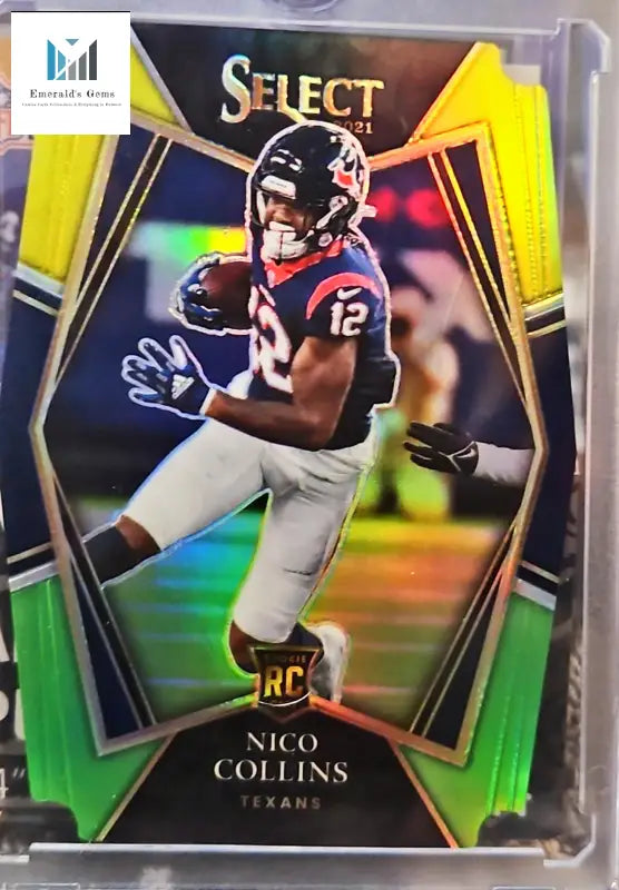 Nico Collins Rookie Card - 2021 Select featuring player running
