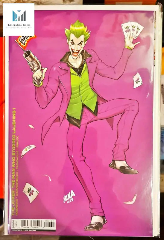 The Joker comic book displayed in The Joker product box with background image