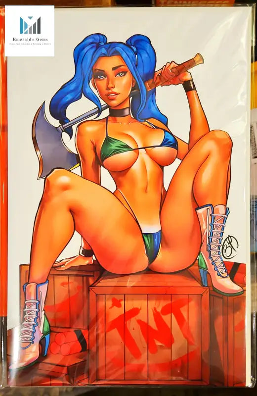 ’Peyton Blue Variant Cover featuring painting of woman with blue hair’