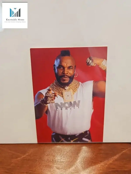Mr. T wearing necklace in Mr. T and the T-Force 1993 Comic - Issue #2; vintage trading card