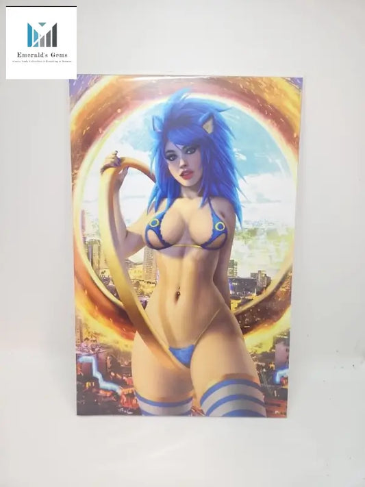 Limited Edition Sonic Comic Grade 9.8 at M House with Woman in Bikini Image