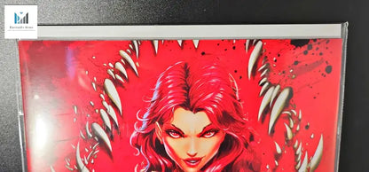 Limited Edition Mary Jane Venomized Variant Comic featuring woman with red hair on red background
