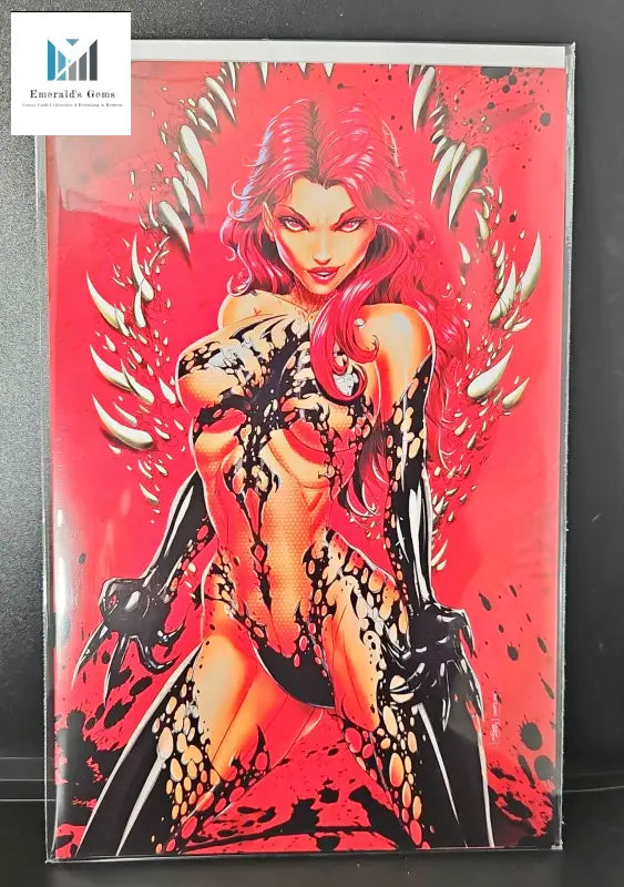 Limited Edition Mary Jane Venomized Variant Comic featuring a red and black painting of a woman with wings