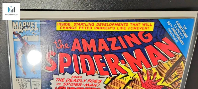 Amazing Spider-Man #366 Comic - 1992 Marvel Collectible with graded CGC display