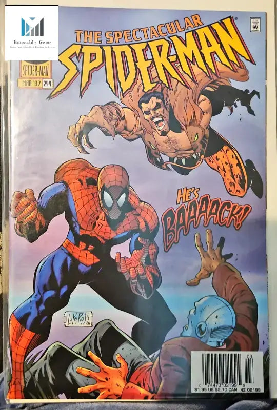 Rare Spectacular Spider Man 244 comic featuring first appearance of Son of Kraven