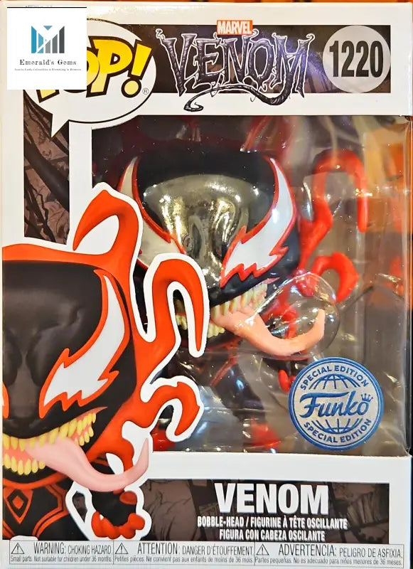Funko Pop Venom #1220 Funko Exclusive Toy with Red and Black Face