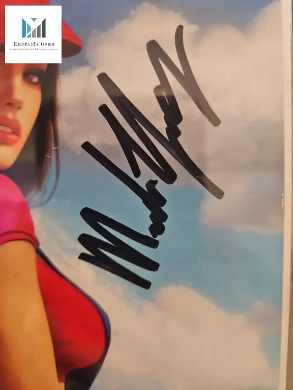 Limited Edition Super Mario Cosplay Comic Book Autographed by Melinda Young: Woman in Red Hat and Pink Shirt